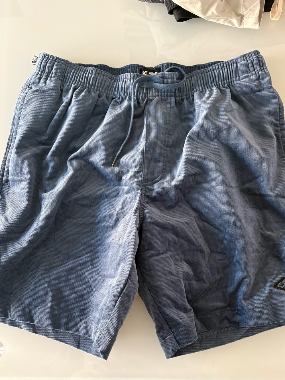 Billabong Slate Blue Corduroy Drawstring Shorts